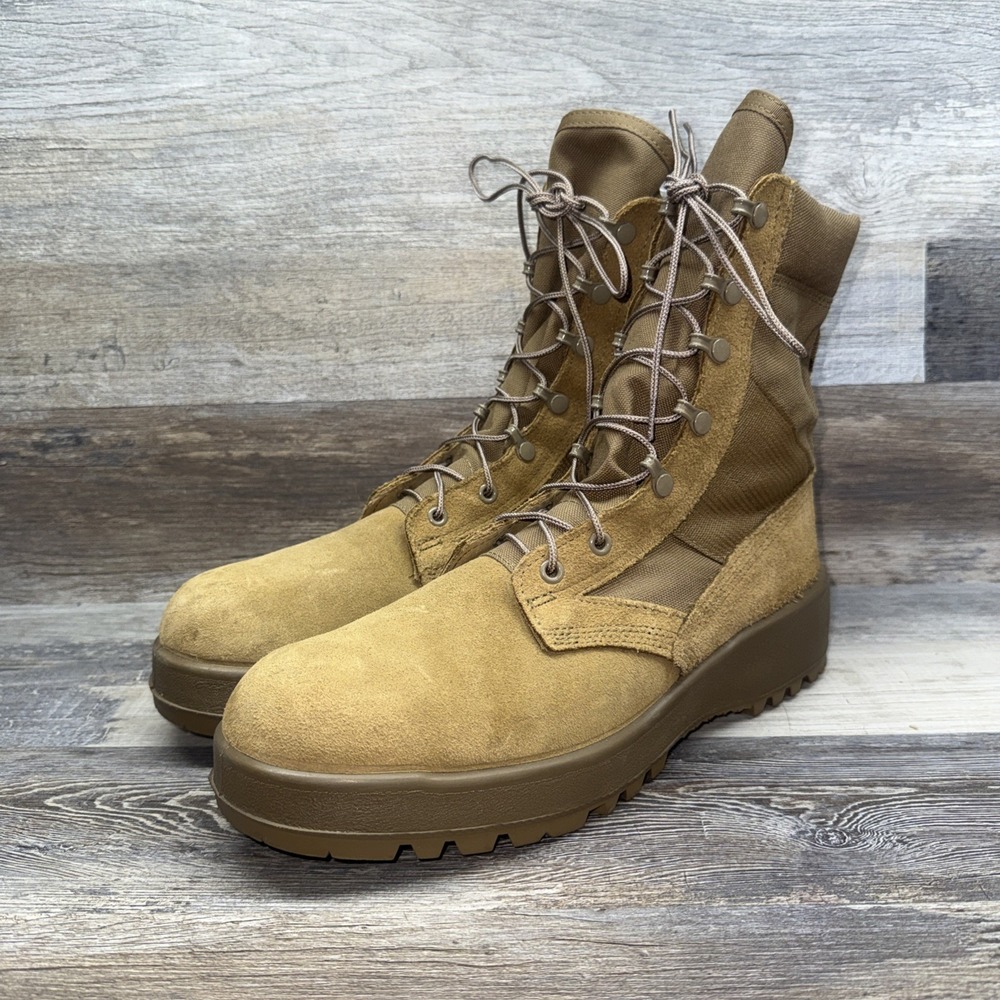 US Military Army Combat Boot Hot Weather Desert Tan Suede Vibram Men Size 10.5 R
